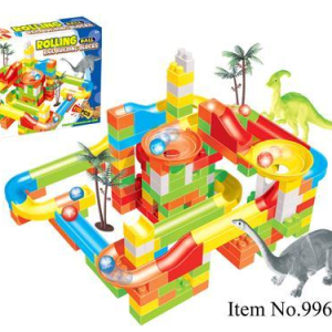 DIY多色滚珠轨道积木配树恐龙170PCS - 图片 1