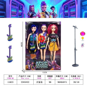 猎魔女团11.5寸实身11关节K-POP露米米拉佐伊娃娃灯光音乐话题吉他套装 - 图片 1