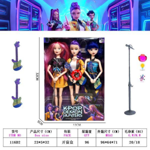 猎魔女团11.5寸实身11关节K-POP露米米拉佐伊娃娃灯光音乐话筒吉他套装 - 图片 1